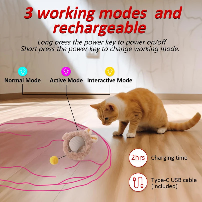 Motion-Activated Rolling Cat Toy – Interactive Hide & Seek Fun