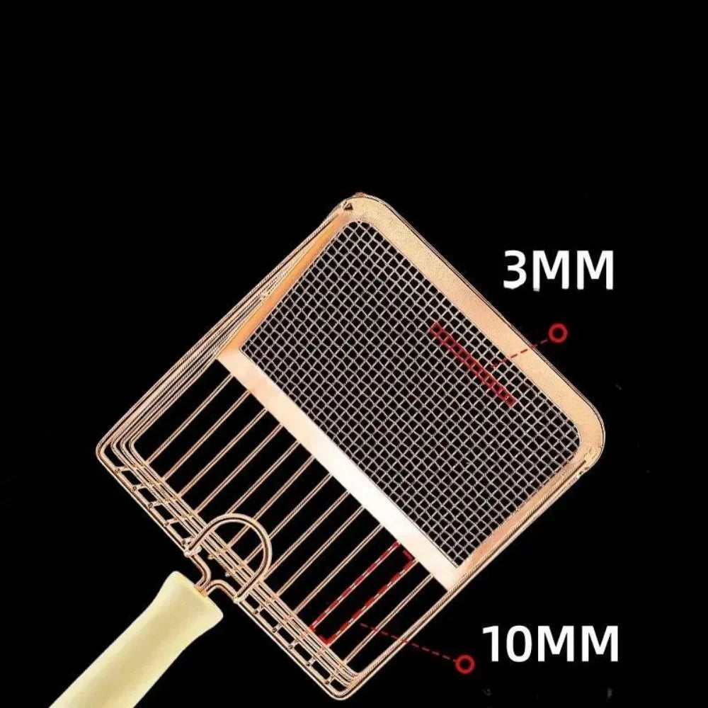 Wooden Handle Stainless Steel Cat Litter Scoop – Low-Dust & Easy Clean